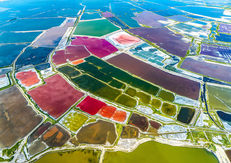 山西運城：初秋鹽湖色斑斕