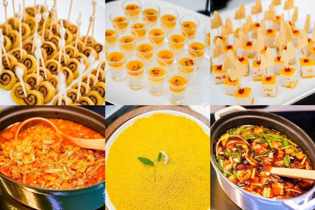 “山西之夜”會場展示區的特色雜糧食品。（圖片來源：人說山西好風光微信公號）