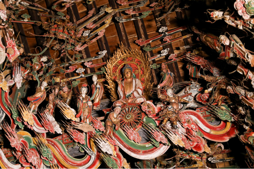 長治市的觀音堂有著“海內懸塑之冠、明代懸塑珍品”的美譽。人民網 盧鵬宇攝