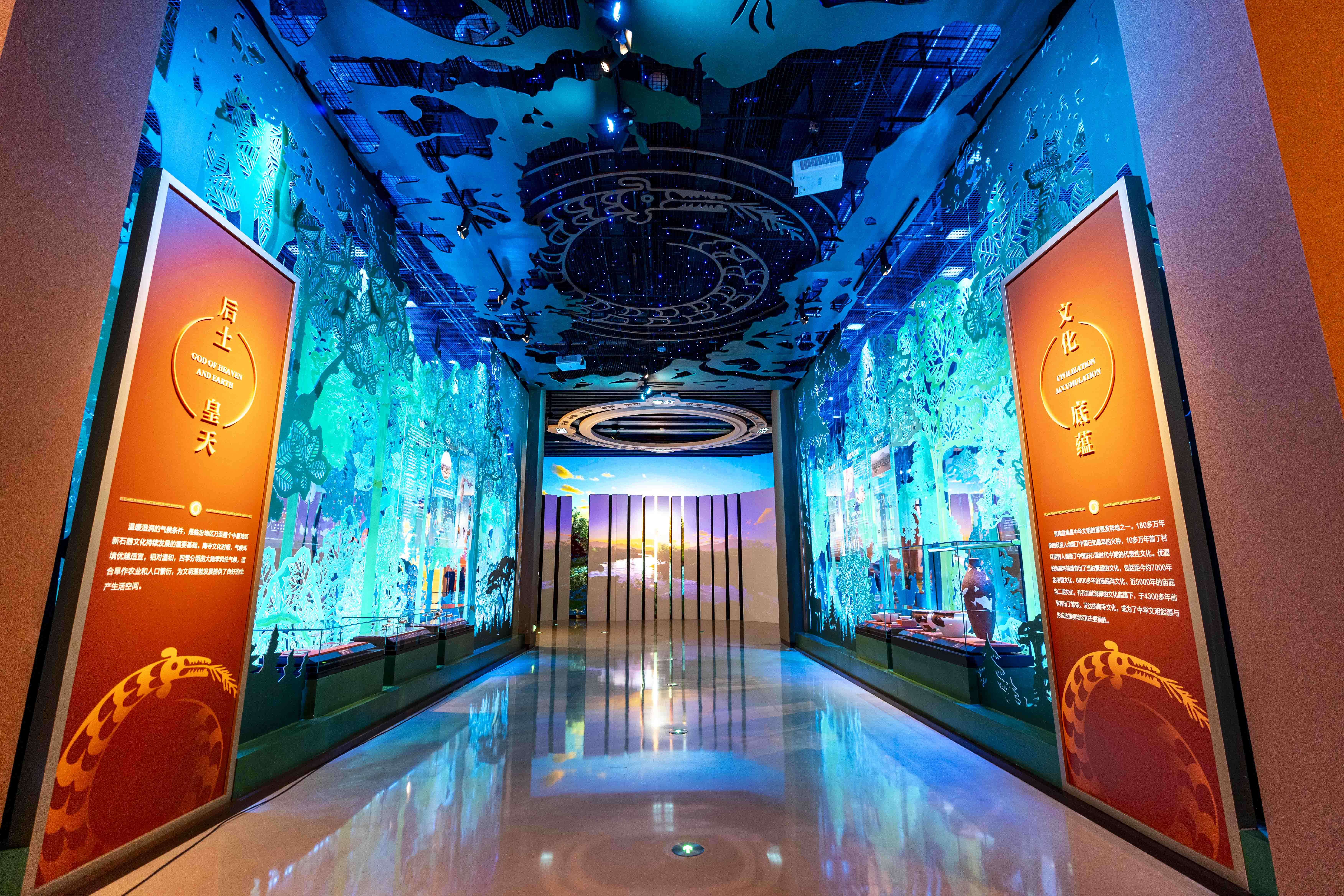 陶寺遺址博物館的觀象臺復原場景