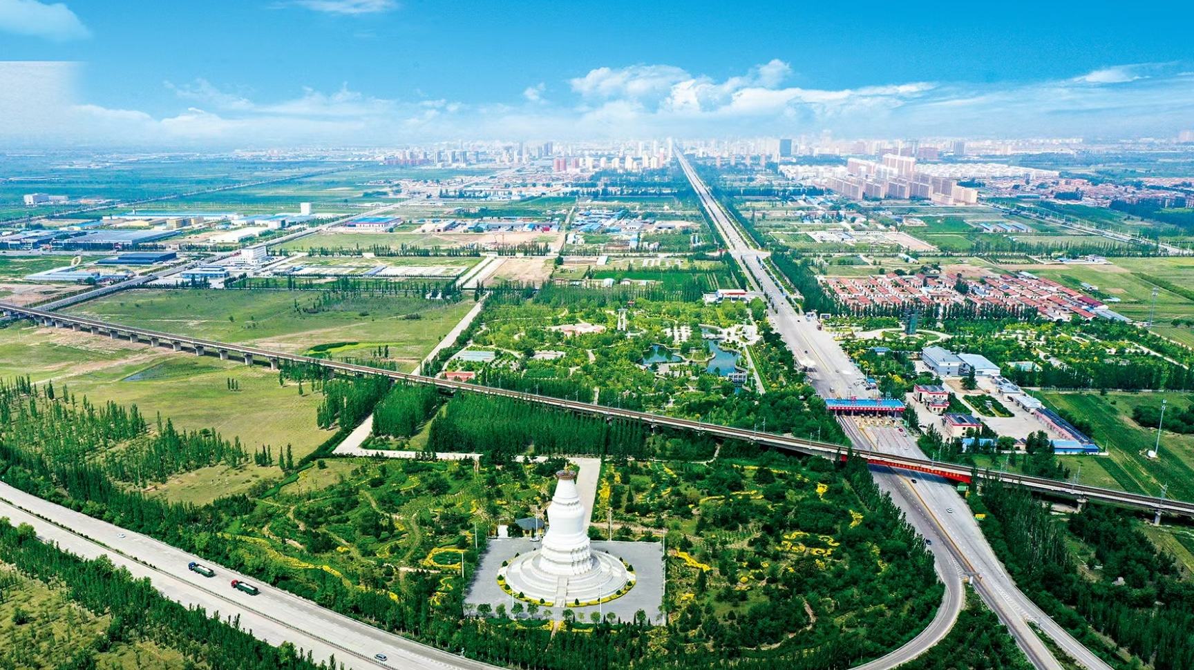 懷仁市高速路口華瓷天韻廣場俯瞰景色